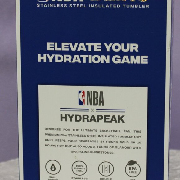 Share Chicago Bulls NBA Bling Stainless Steel 25oz Hydrapeak Insulated Tumbler - Picture 8 of 10